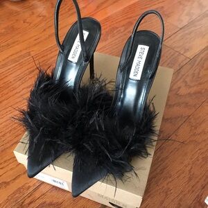 Steve Madden Fur Trim Slingback Heels